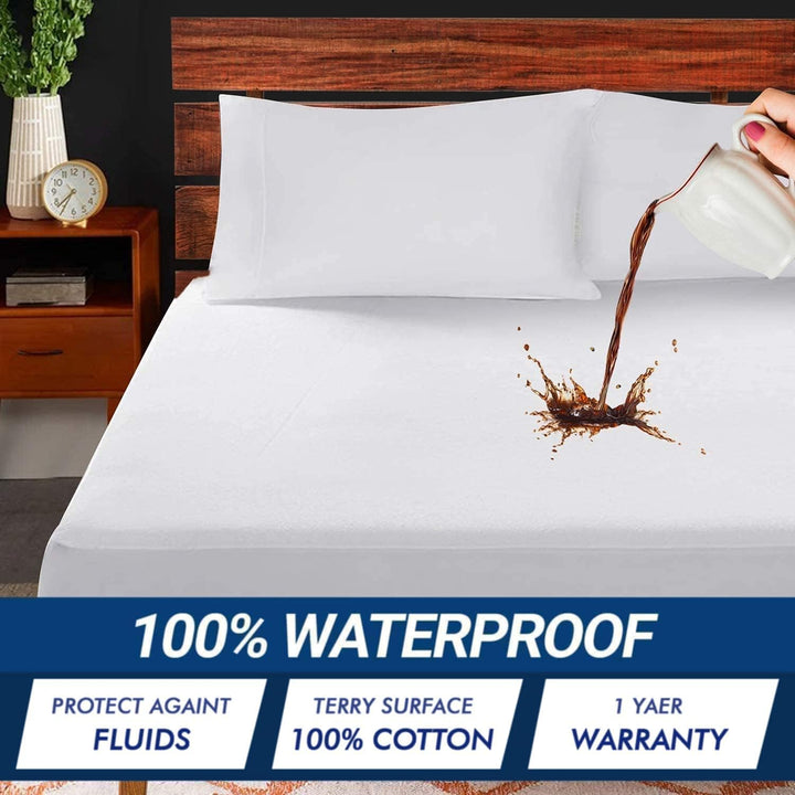 Family Bedding Matratzenschoner für Einzelbett, Frottee, 100% wasserdicht, 90 x 192 cm 90 x 200 cm,