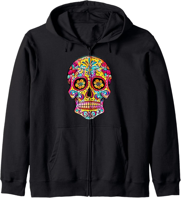 Dia de Muertos Zuckerschädel Halloween Kostüm Tag totes Kapuzenjacke
