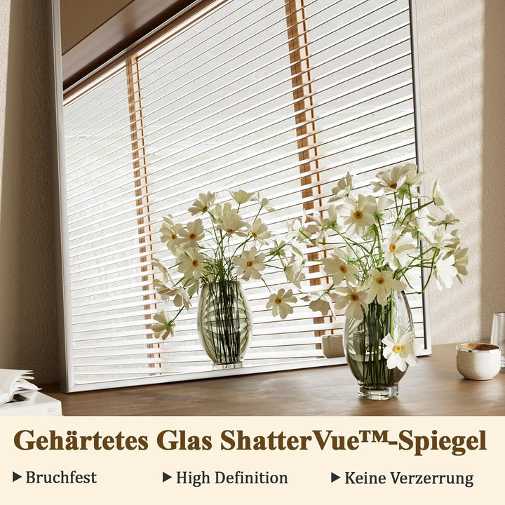 Koonmi Spiegel Silber 51×76cm Dekorative Wandspiegel Bogen Halbkreisförmig Spiegel, Silber Wandspieg