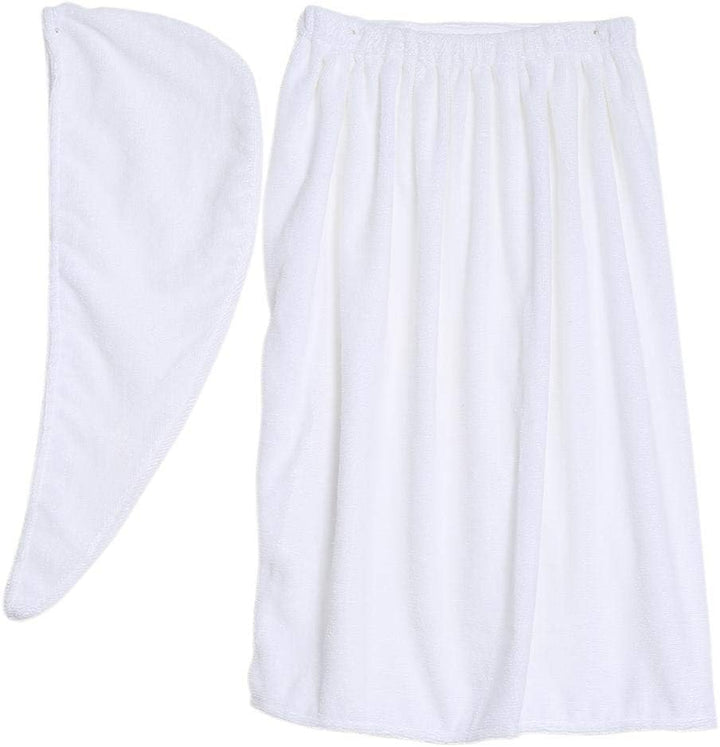 Womens Spa Wrap Cotton Spa Duschbad und Turnhandtuch mit Druckknöpfen, Damenhandtuch Wrap Hair Turba
