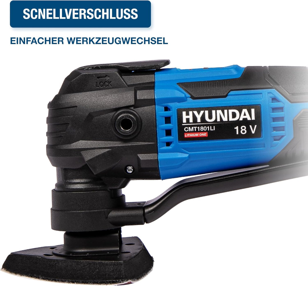 HYUNDAI Akku Multifunktionswerkzeug CMT1801LI, Multitool, Oszillationssäge, Vibrationssäge mit div.