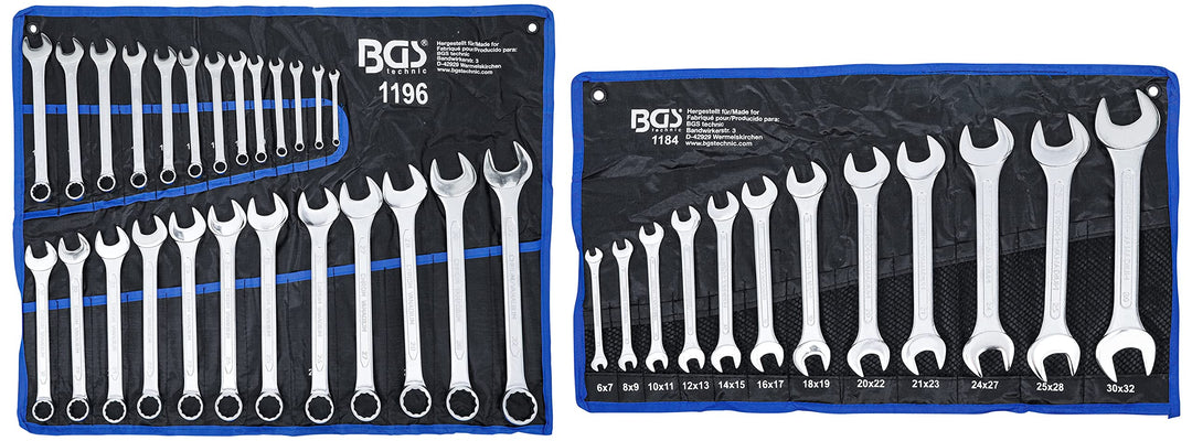 BGS 1196 | Maul-Ringschlüssel-Satz | 25-tlg. | SW 6-32 mm &amp; 1184 | Doppel-Maulschlüssel-Satz | 12-tl