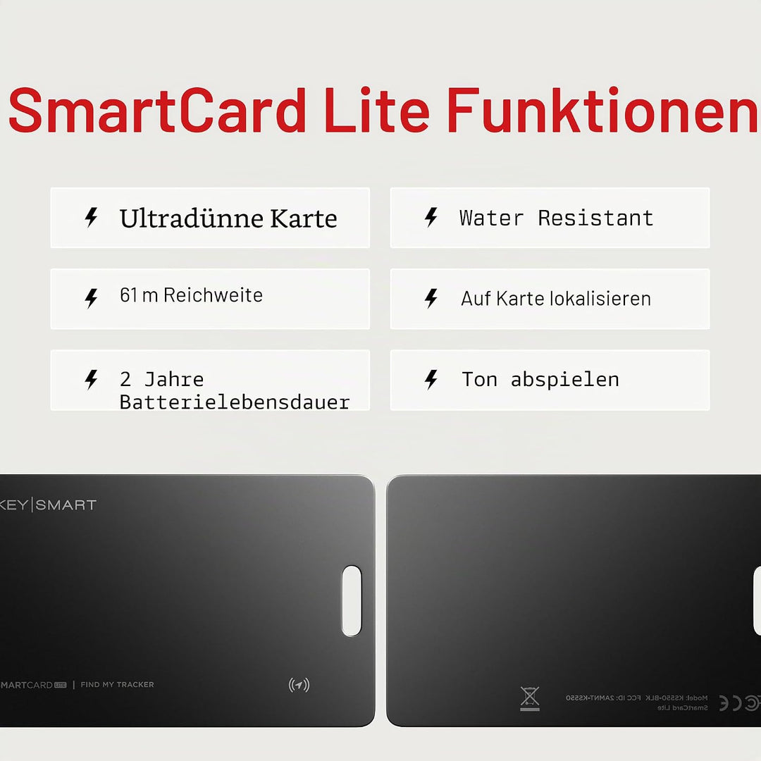 KeySmart SmartCard Lite Wallet-Tracker – funktioniert mit Apple Find My,wasserdicht ultradünner Blue