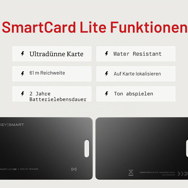 KeySmart SmartCard Lite Wallet-Tracker – funktioniert mit Apple Find My,wasserdicht ultradünner Blue
