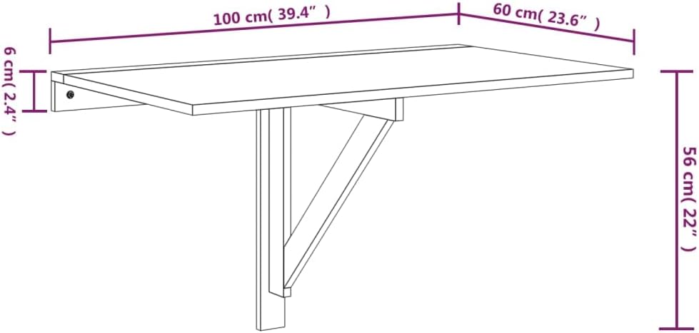 ZEYUAN Wand-Klapptisch Hochglanz-Weiss 100x60x56 cm Holzwerkstoff, Klapptisch Wand, Wandtisch, Klapp
