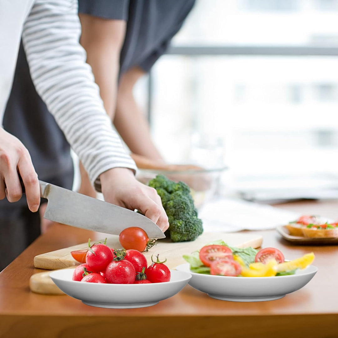 ALLUSEIT Pastateller Keramik, 6er Set 1.1L Porzellan Suppenteller, Tiefe teller Gross, Frühstückstel