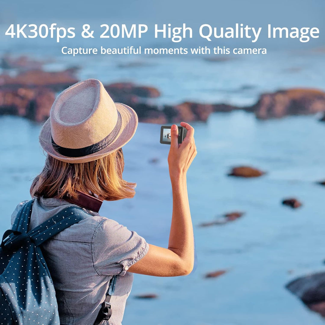AKASO Brave 7 Action Cam 4K30FPS mit Schwimmender Handgriff 20MP WiFi Unterwasserkamera IPX8 Wasserd