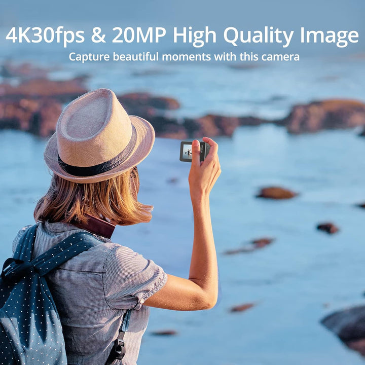 AKASO Brave 7 Action Cam 4K30FPS mit Schwimmender Handgriff 20MP WiFi Unterwasserkamera IPX8 Wasserd