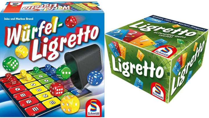 Schmidt Spiele 49611 Würfel Ligretto, Würfelspiel & 01201 - Ligretto grün, Kartenspiel Bundle mit Li