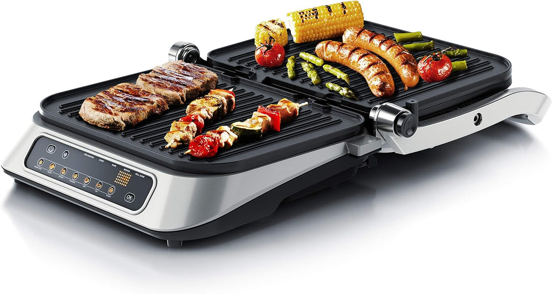 Arendo - Kontaktgrill Elektrogrill - elektrischer Tischgrill - Sandwichmaker - Multi Grill mit Digit