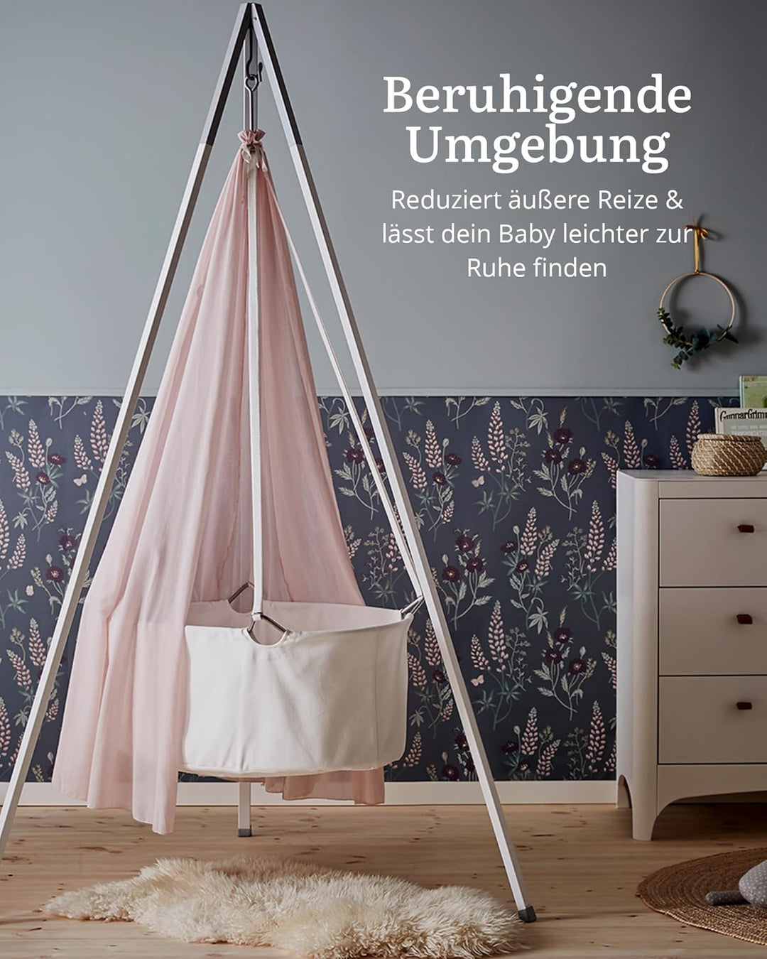 Leander Betthimmel für Leander Classic™ Wiege Dusty Rose - Babybett Himmel fürs Babyzimmer - Leichte