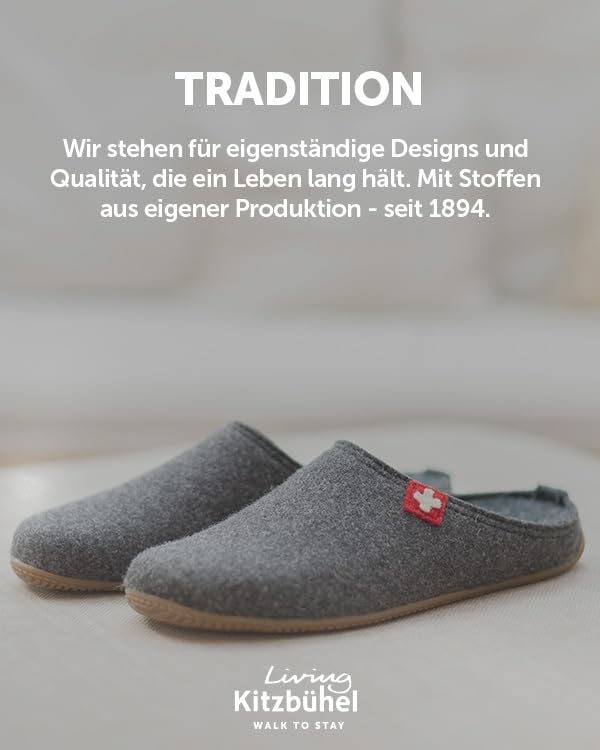 Living Kitzbühel Gipfelkreuz Filzpantoffel 36 EU Grau, 36 EU Grau