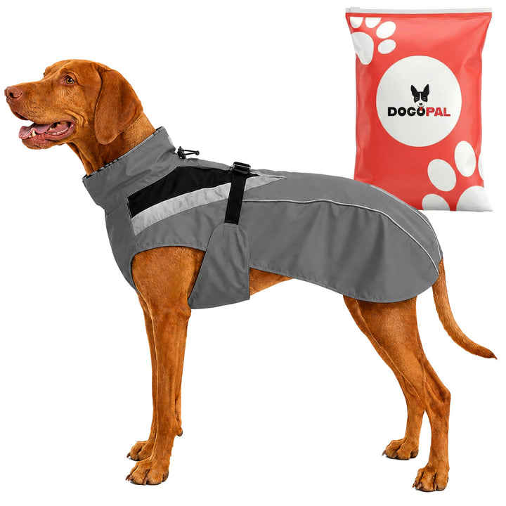 DOGOPAL Regenmantel Hund wasserdicht für kleine &amp; grosse Hunde - Gelber Hunderegenmantel mit Reflekt