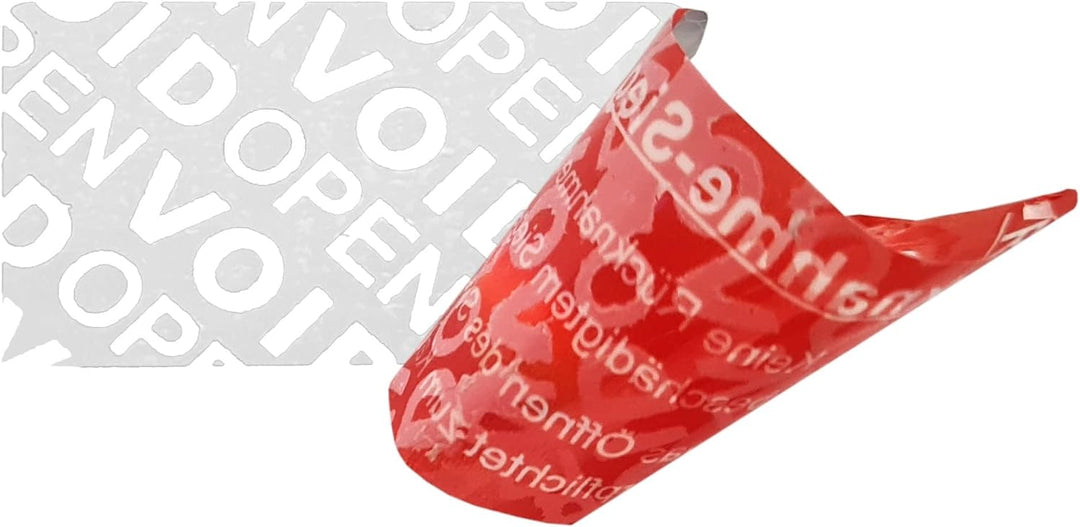 1200 Stk - Rücknahme-Siegel 48 * 25mm rot - Rücknahmesiegel, Sicherheitssiegel, Qualitätssiegel, Gar