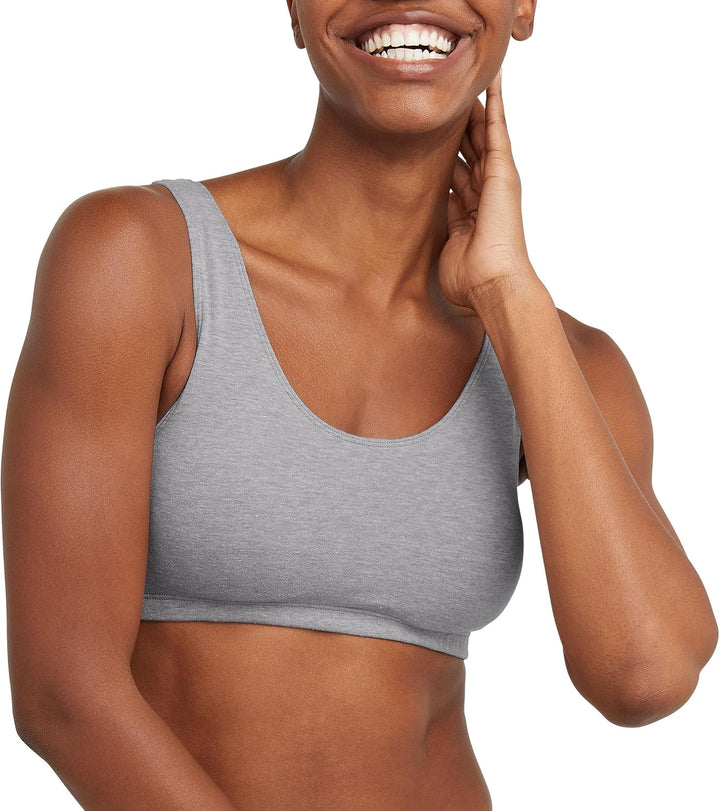 Hanes Damen BH (3er Pack), Marineblau/Beton Heather/Ultra Blue