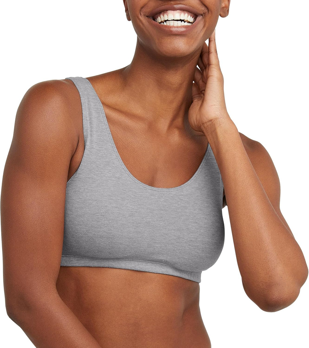 Hanes Damen BH (3er Pack) L Marineblau/Beton-heather/Ultra Blue, L Marineblau/Beton-heather/Ultra Bl