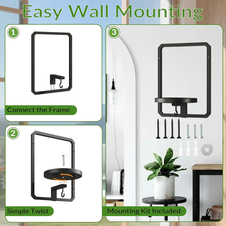 2 Stücke Metall Pflanzregal Schwarz Hängende Blumentöpfe Wandbehang Regal Wand für Blumen Pflanzen G