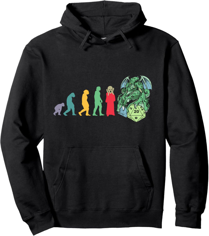 RPG Game Evolution Gamer D20 Dice Pen and Paper Brettspiel Pullover Hoodie