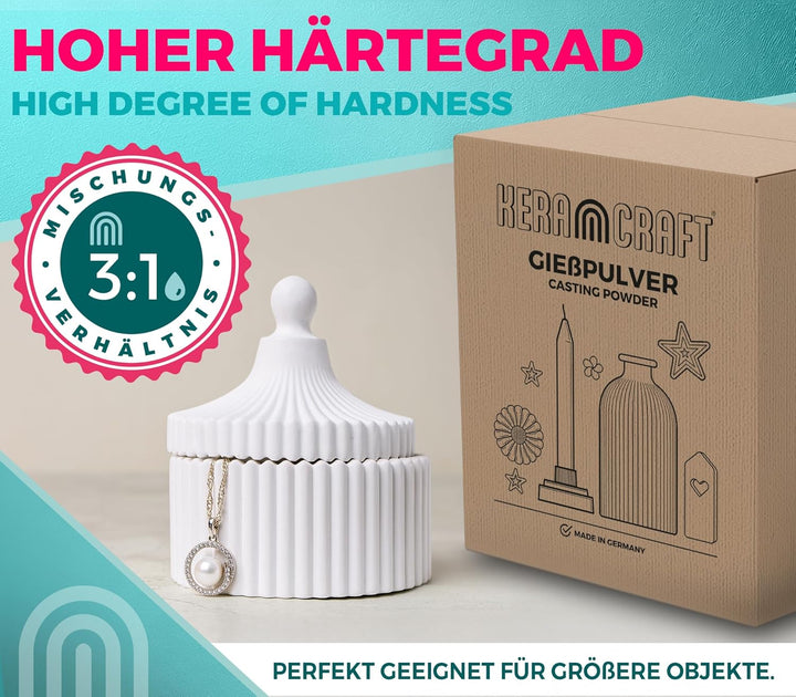 Keracraft Giesspulver weiss 20kg - Reliefgiesspulver weiss für kreative Projekte 20KG (1er Pack), 20