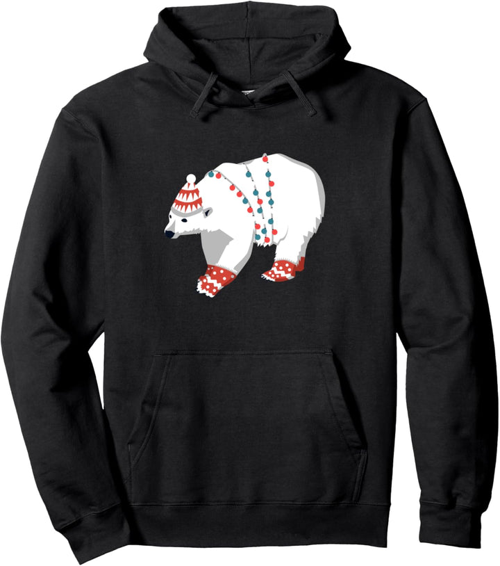 Bär Eisbär Santa Christmas Weihnachtsmann Nikolaus Geschenk Pullover Hoodie