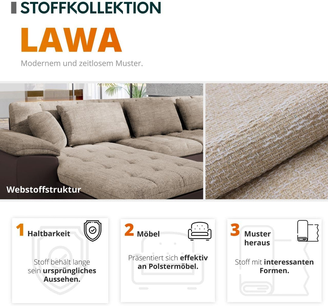 Mirjan24 Moderner Polsterhocker Dover, Sitzhocker Hocker Sitzbank Fussbank Pouf Farbauswahl (Lawa 05
