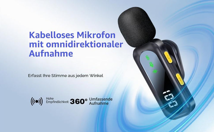 Mikrofone und Mini-Mikrofon mit magnetischem Clip-Mikrofon für iPhone und Android, Lavalier-Mikrofon