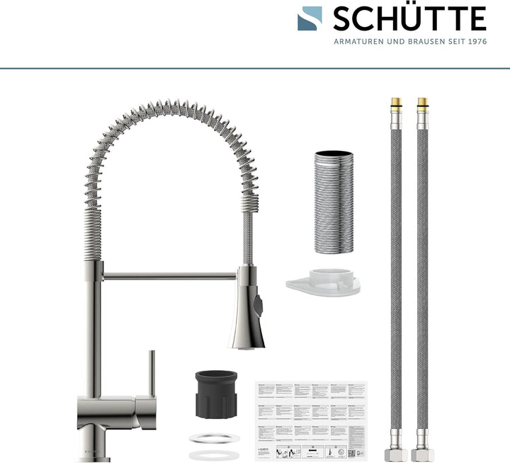 SCHÜTTE 79155 CORNWALL Küchenarmatur, Einhebelmischer mit ausziehbarer Geschirrbrause, 360 Grad schw