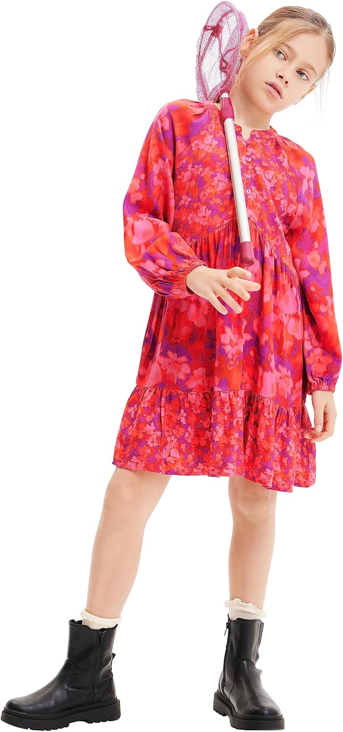 Desigual Mädchen Vest_Felicity Casual Dress 6 Jahre Rot, 6 Jahre Rot