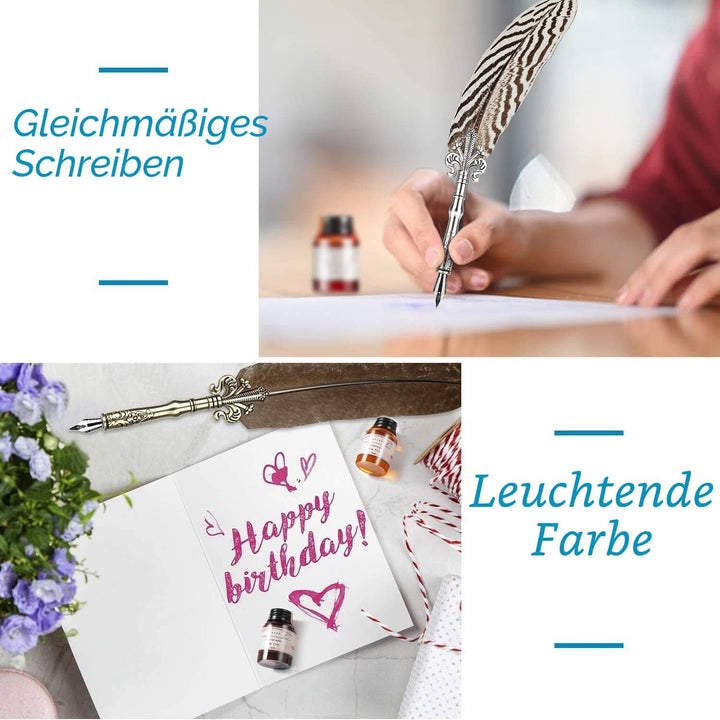 GC Kalligraphie Tinte-Set mit 10 Farben x 20 ml Tintenflaschen- Kohlenstofffreie Tinte für Füllfeder