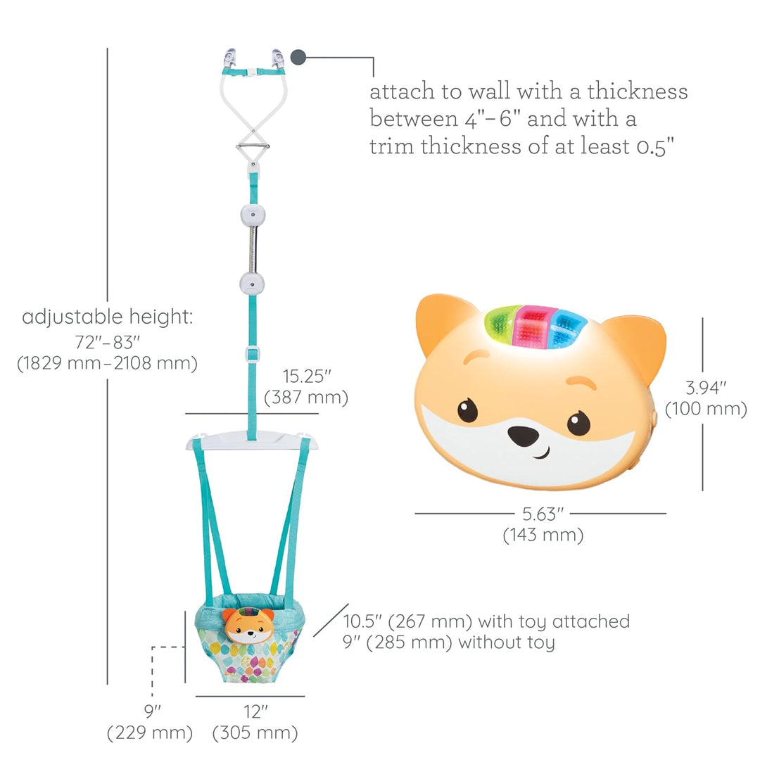 Infantino Music & Lights 2-in-1-Türschaukel, Anregende Aktivitätsschaukel für Babys mit bewegungsges