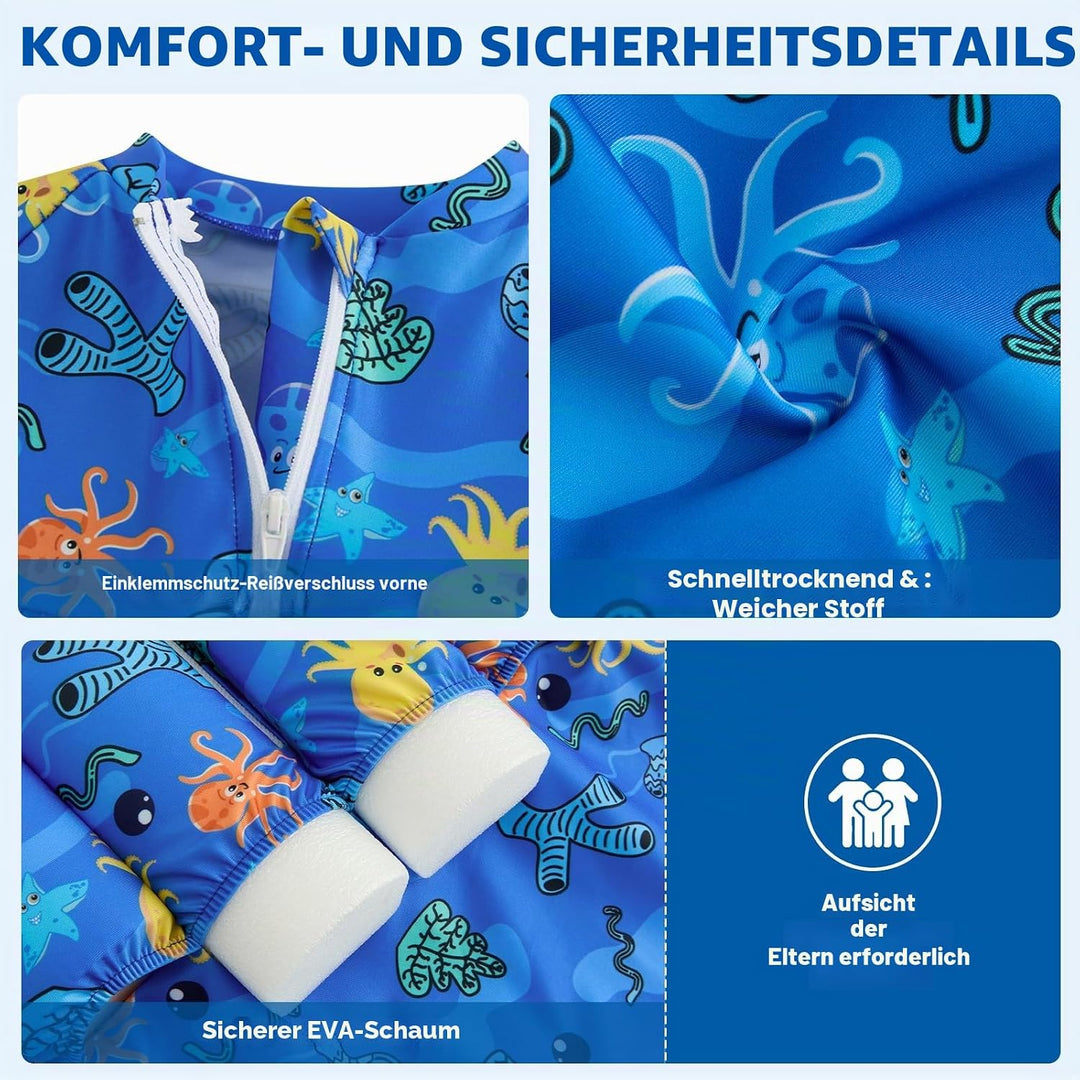 Badeanzug Baby Mädchen Jungen mit Floatation Kleinkind Schwimmtraining Hilfe Schwimmende Badeanzug E
