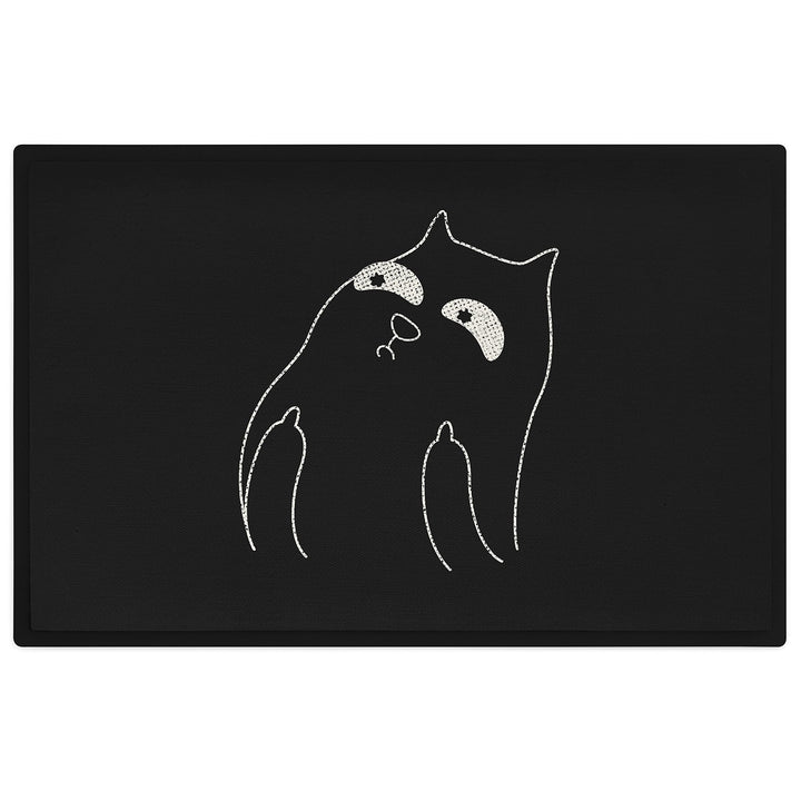 Trendation - Lustige Katzen Fussmatte Grafik Mittlerer Finger Katzenbesitzerin Humor Fussmatte 60x40