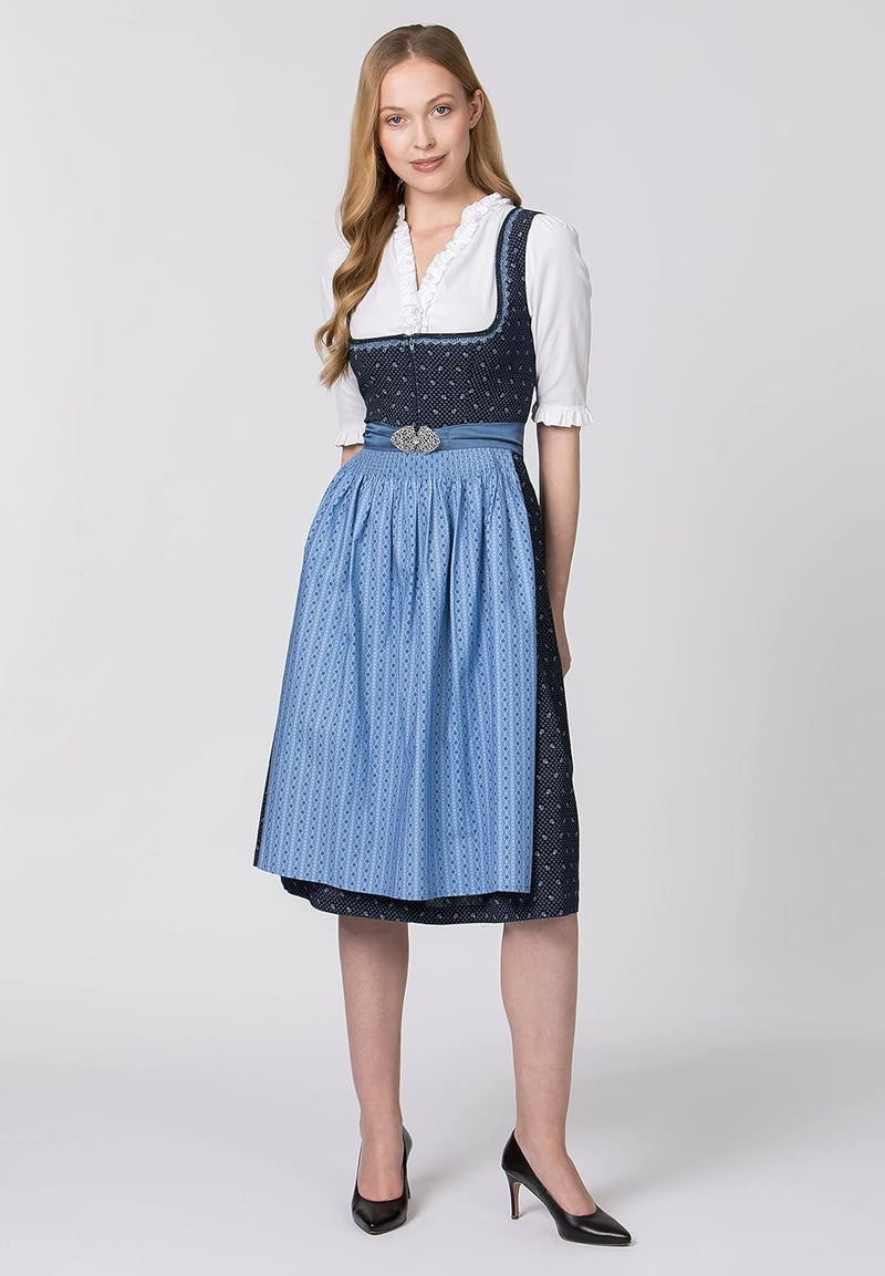 Stockerpoint Damen Dirndl Dunja Kleid für besondere Anlässe 34 Dunkelblau, 34 Dunkelblau