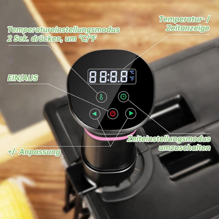 Sous Vide Garer Sous Vide Stick mit LCD Touchdisplay Eintauchthermostat Timer Sous-Vide Garer 1000W