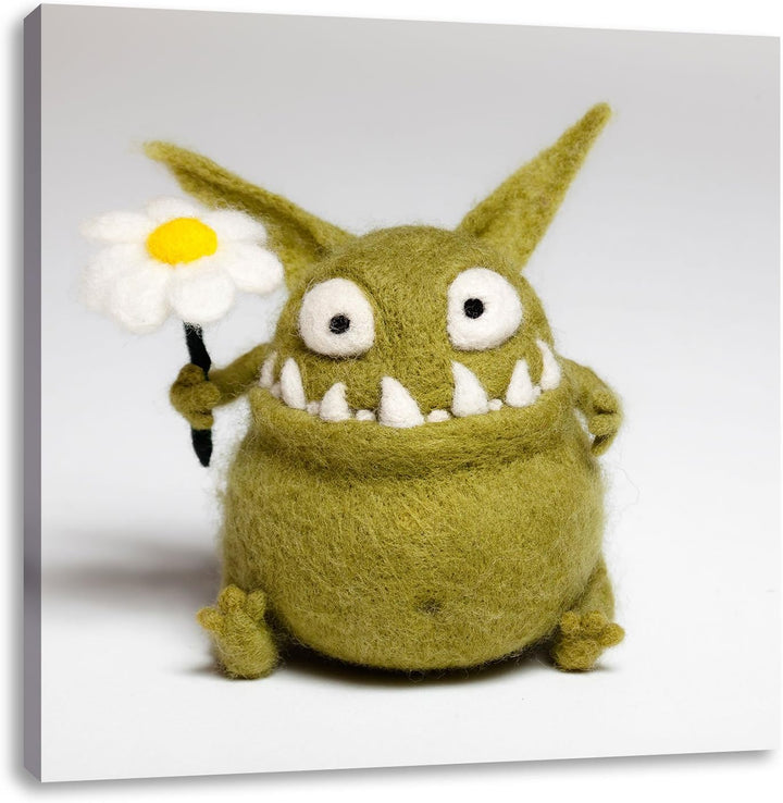 Pixxprint Where Are My Cookies? Lustiges Krümelmonster, Format: 70x70 auf Leinwand, 70x70