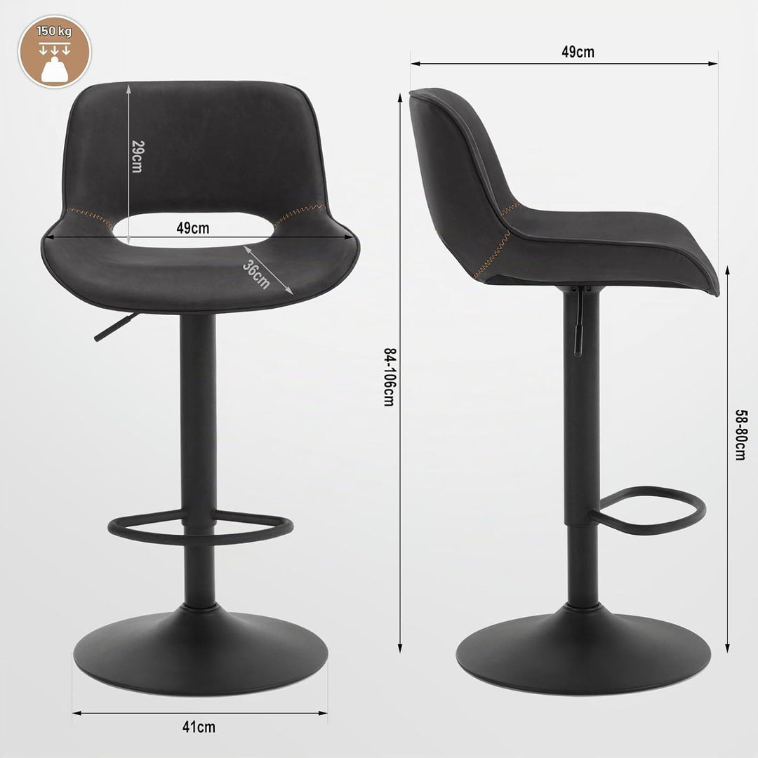 WOLTU Barhocker 2er Set, Barstuhl höhenverstellbar, Bar Hocker Stühle, Tresenstuhl, Kunstleder Stuhl