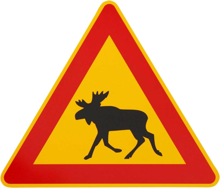 ORIGINAL Verkehrszeichen Nr. 101 Schwedischer Elch 630 mm SL Gelb Hinweisschild Verkehrsschild RAL S