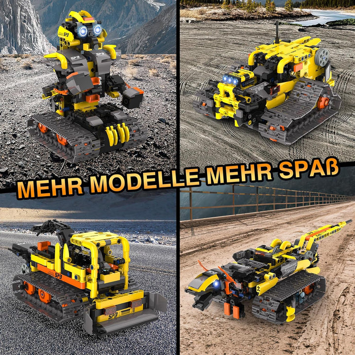 Technic Roboter Bauspielzeug Bausatz, 688PCS 5-IN-1 RC Roboter und Auto, Ferngesteuert und App Robot