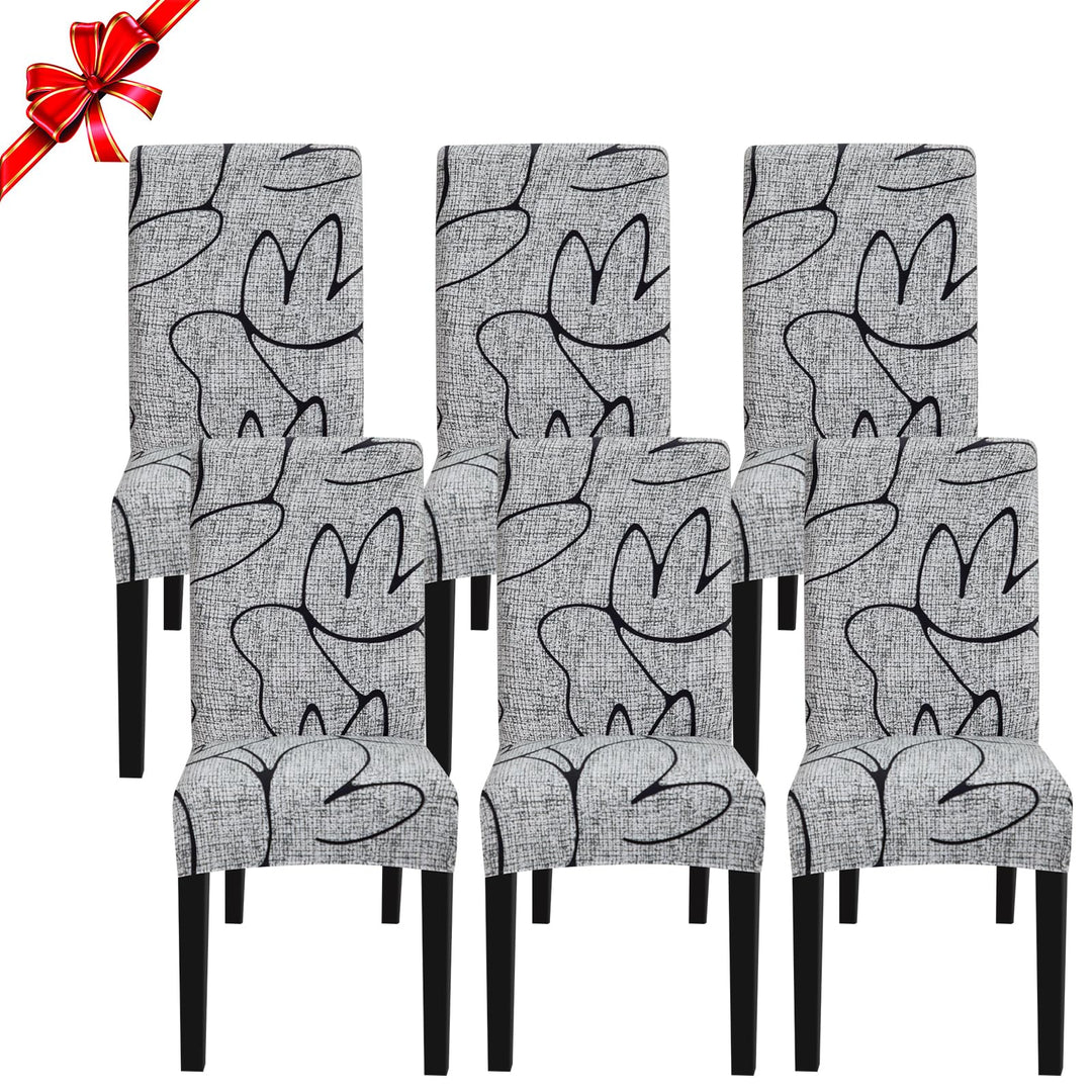 Jaotto Stuhlhussen 6 Stück Universal, Stuhlhusse Stretch 6er Set Moderne, Stuhlhussen Schwingstühle