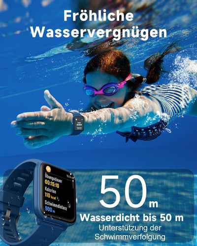 BIGGERFIVE Smartwatch Kinder, Fitness Tracker Uhr Digitale Fitnessuhr mit Schrittzähler, 24/7 Puls,