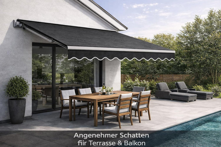 Home Trends Markisenstoff Markise mit Volant 4 x 3 m Markisenbespannung ersatzstoff 387 x 300cm Balk