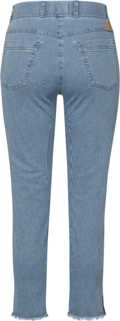 Damen Lavina Fringe Denim Pinstripe Jeans 42 Blue/White, 42 Blue/White