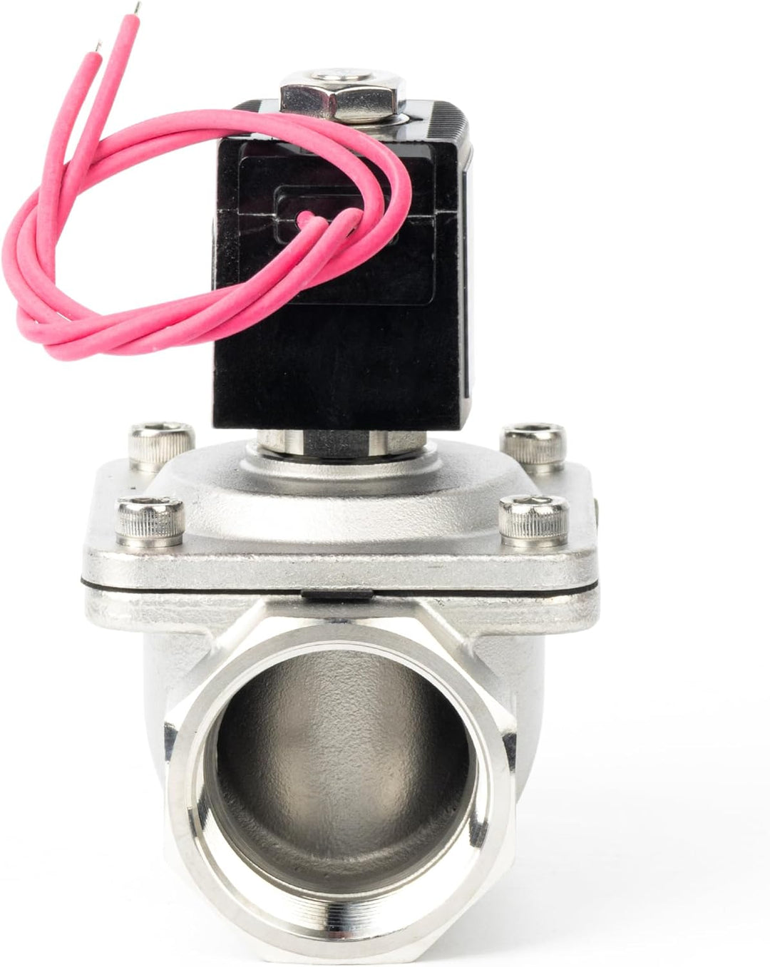 U.S. Solid 1-1/4" Magnetventil - Edelstahl DC 12V mit Viton-Dichtung, stromlos geschlossen, Bleidrah