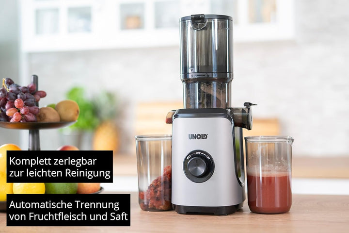 Unold 78275 Slow Juicer Sam, Entsafter mit grossem Einfüllschacht und 300W Motor für Obst, Gemüse, S