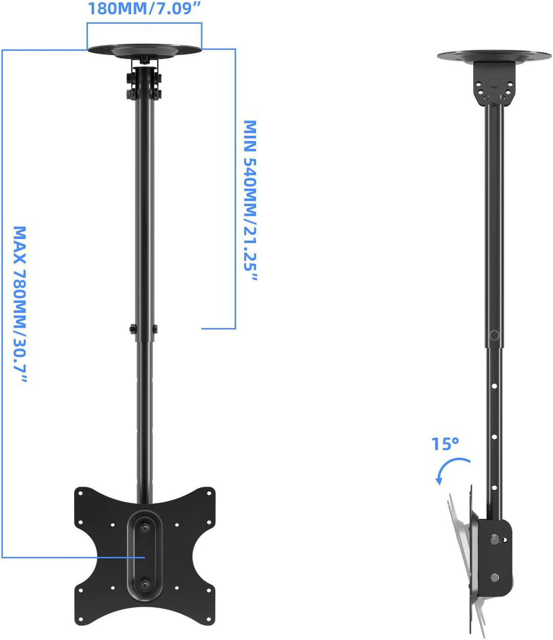suptek TV Deckenhalterung, TV Halterung Decke für die meisten 23-43 Zoll Fernseher, Schwenkbar und N