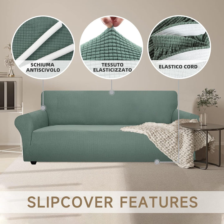 Ystyle Sofa überzug 4 Sitzer Mit Armlehne, Stretch Sofabezug rutschfest, Modern Sofa Cover Für Hunde