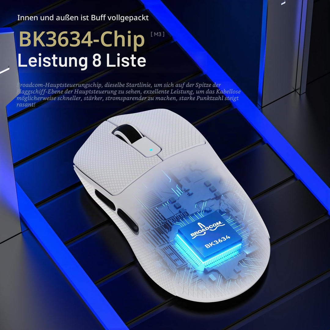 MAMBASNAKE M3 39g Superlight Mouse, PixArt PAW3395PRO Gaming Sensor, BT/2.4G Wireless/Wired Gaming M
