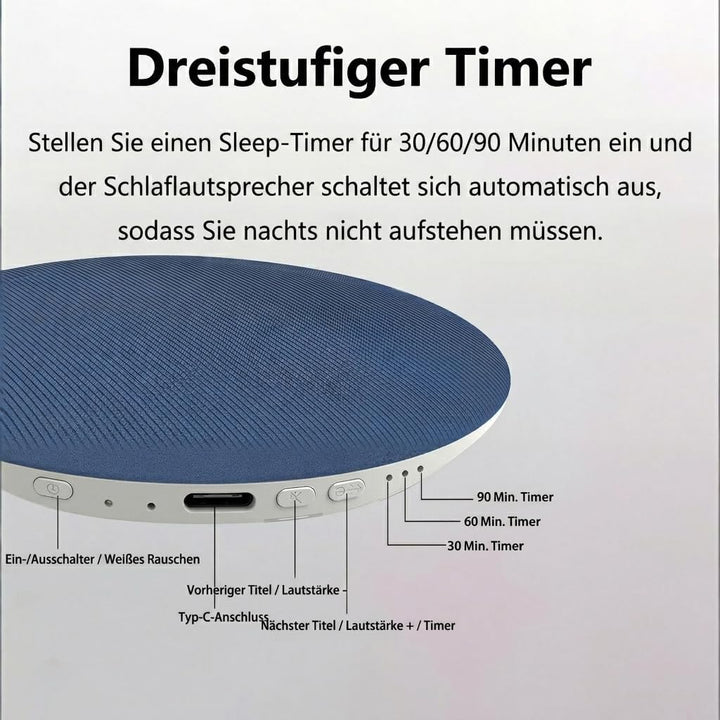Kissenlautsprecher Bluetooth, 3-Geschwindigkeits Smart Timer, Mini Kopfkissen Lautsprecher mit Bluet