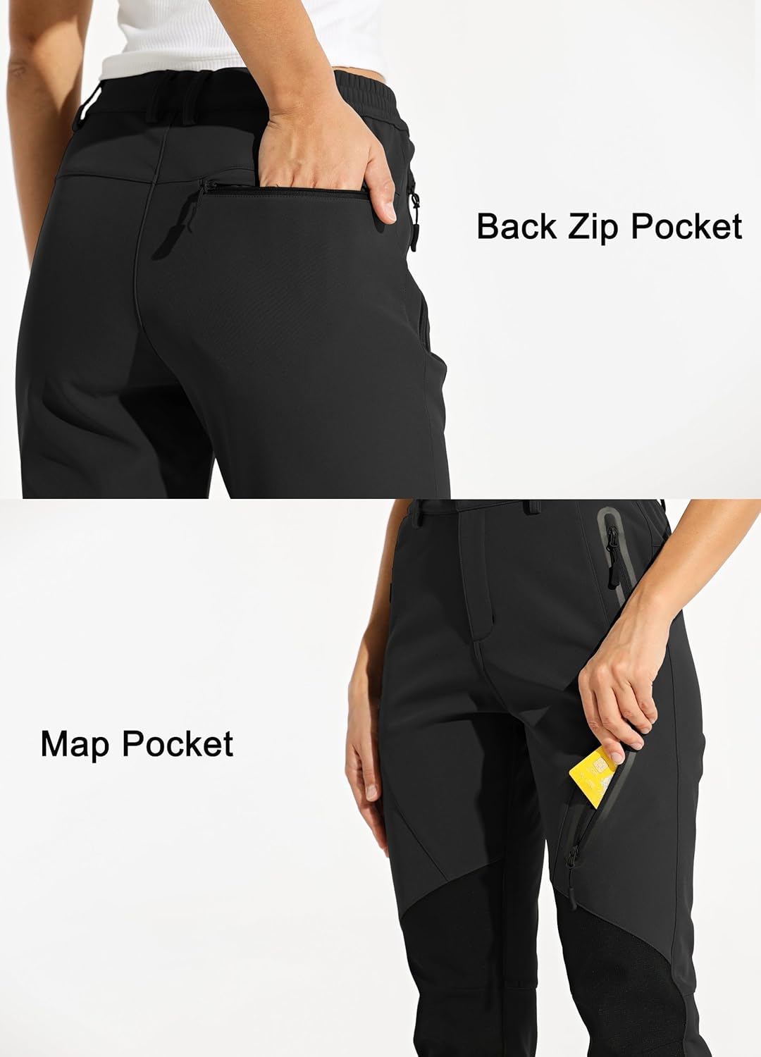 WILLIT Damen Schneehose Thermohose Gefüttert Wanderhose Wasserdicht Softshellhose Skihose Warm Trekk