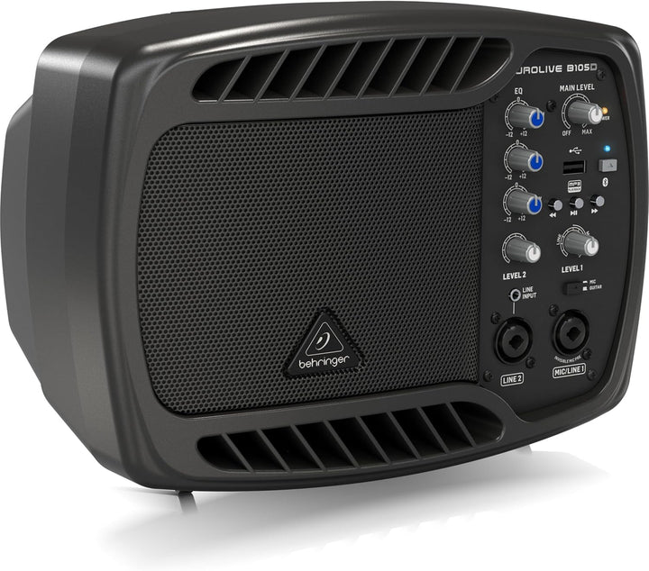 Behringer B105D Ultrakompakter 50-Watt-PA/Monitor-Lautsprecher mit MP3-Player und Bluetooth-Audio-St